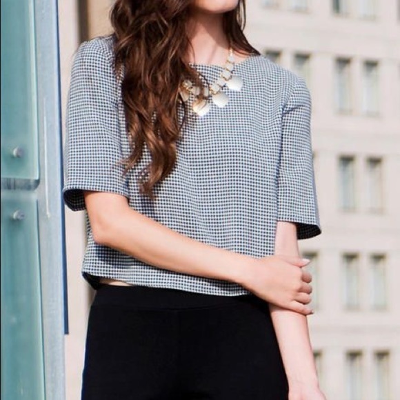 HARPER houndstooth crop top - Picture 2 of 7